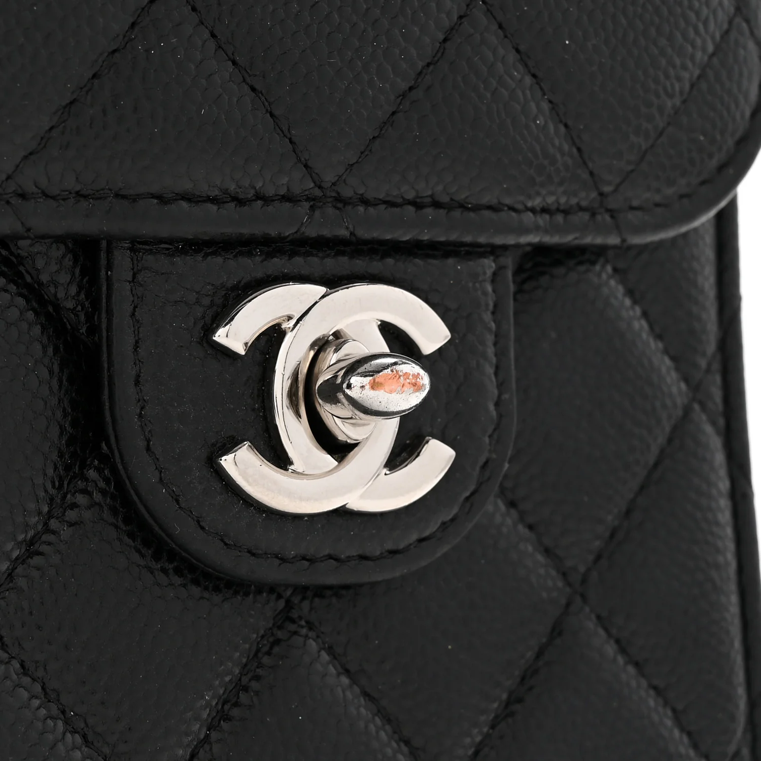 Caviar Quilted Classic Phone Holder Black - Top Club