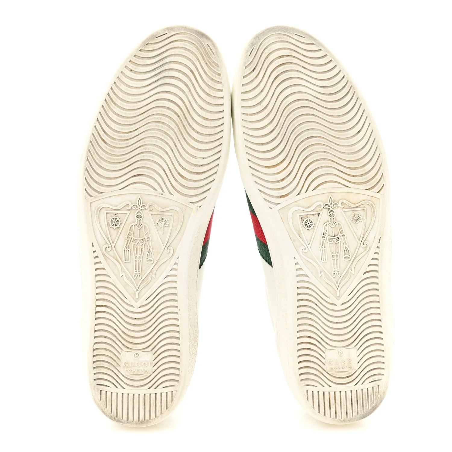 Calfskin Crocodile Web Mens Ace Sneakers 9 White Green - Top Club