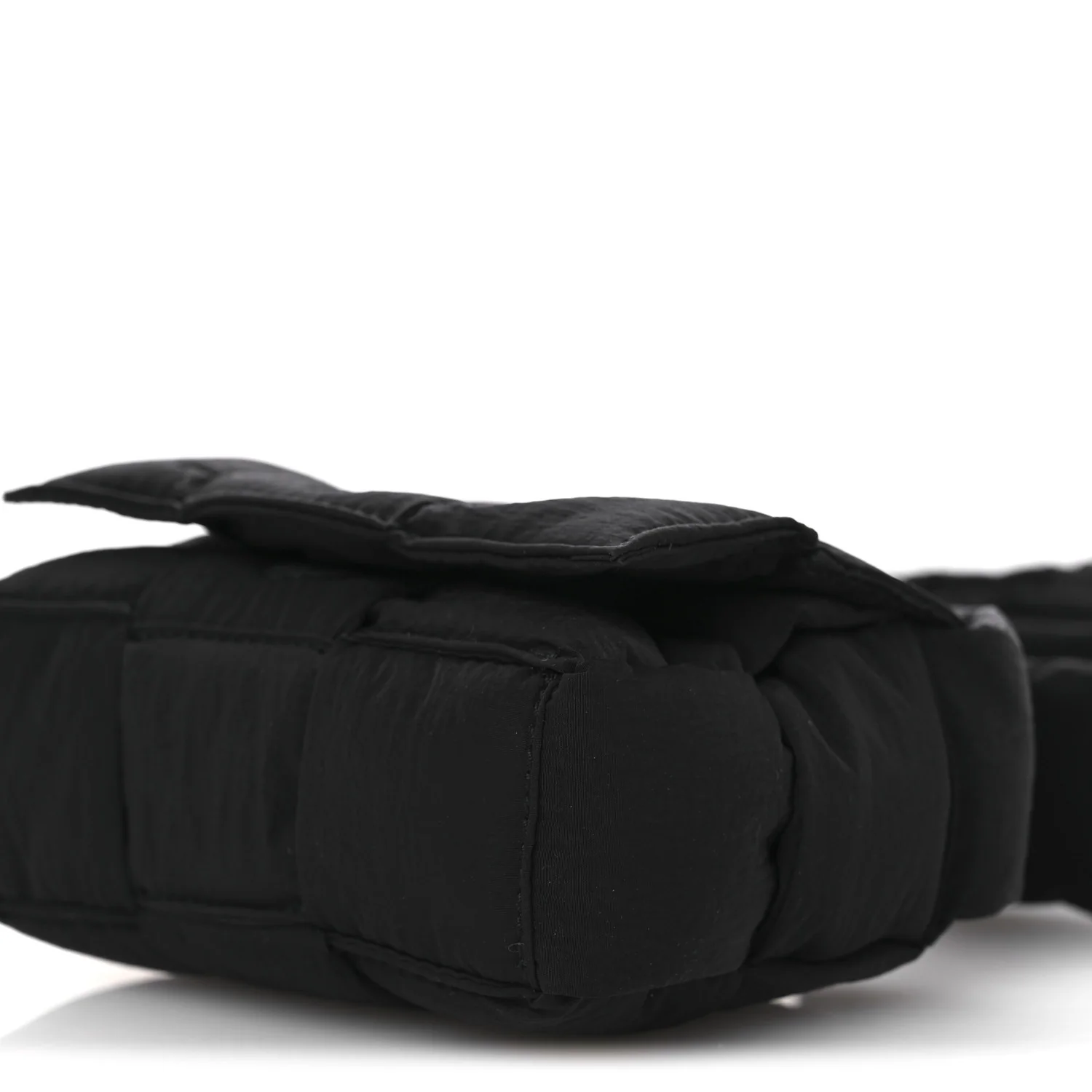 Nylon Intrecciato Padded Tech Candy Cassette Bag Black - Top Club