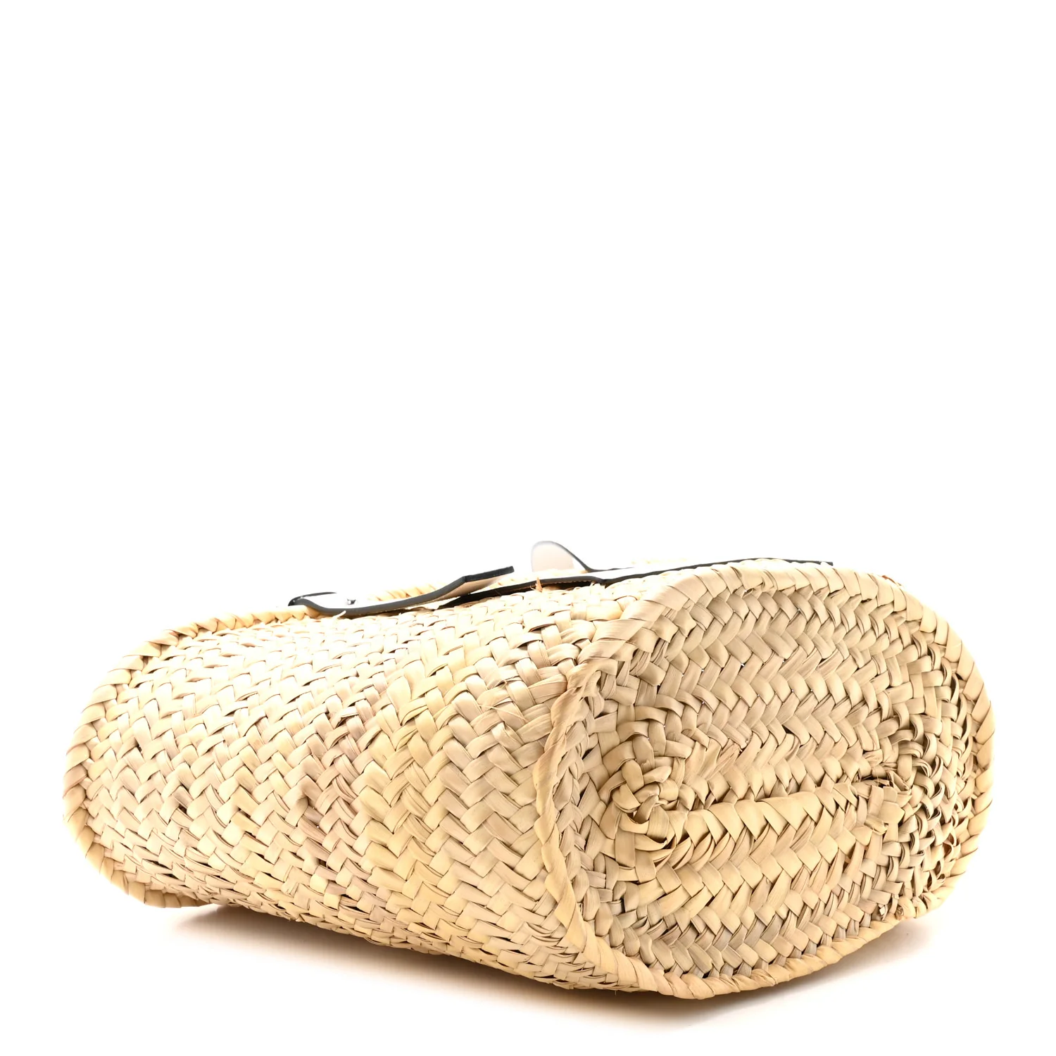 Raffia Basket Tote Bag Natural White - Top Club