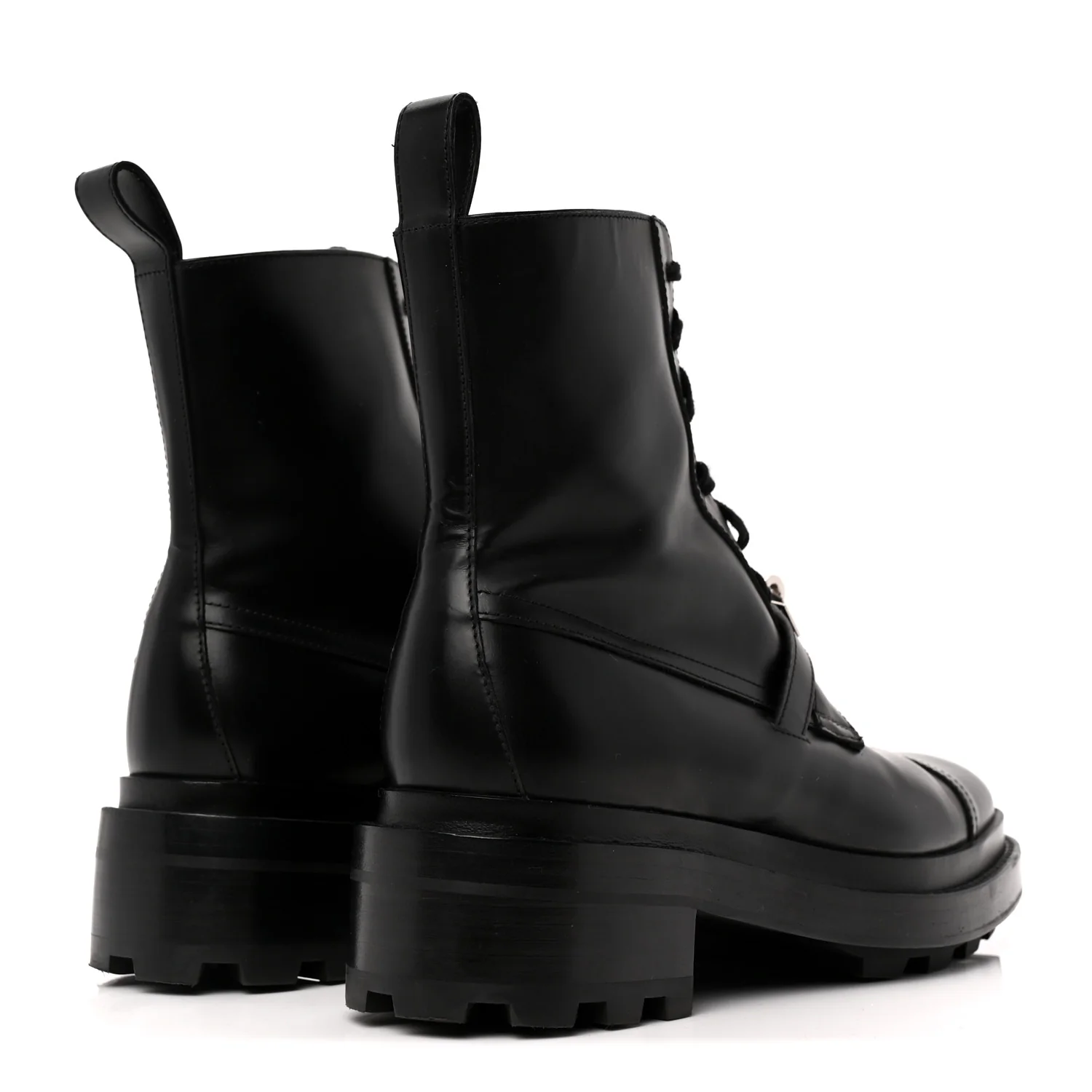 Glossed Calfskin Funk Ankle Boots 38.5 Black - Top Club