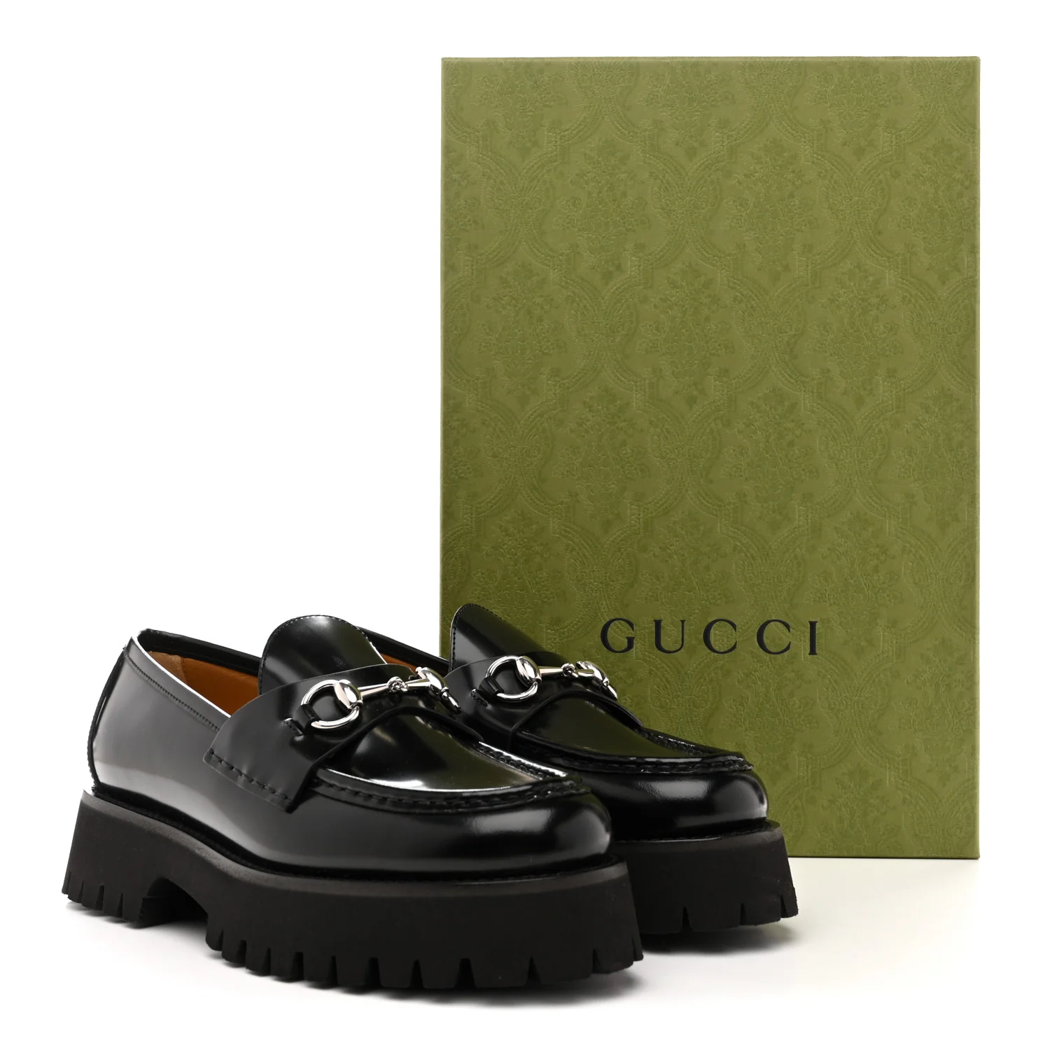 Cordovan Lux Womens Horsebit 45mm Platform Loafers 39.5 Black - Top Club