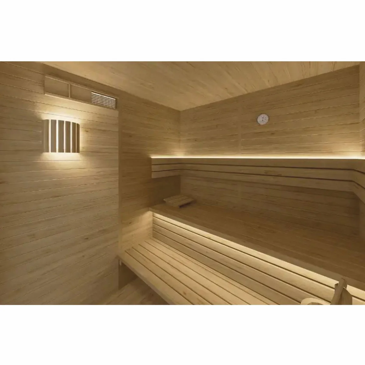 Luxury 6 person indoor sauna natural colors 200 x 200 x H. 190 cm