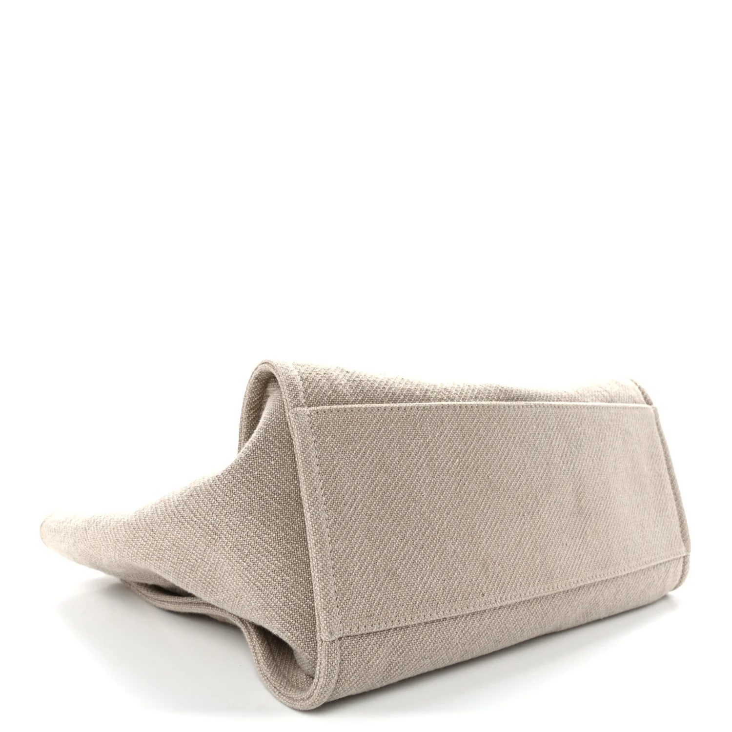 Mixed Fibers Calfskin Medium Deauville Tote Beige White - Top Club