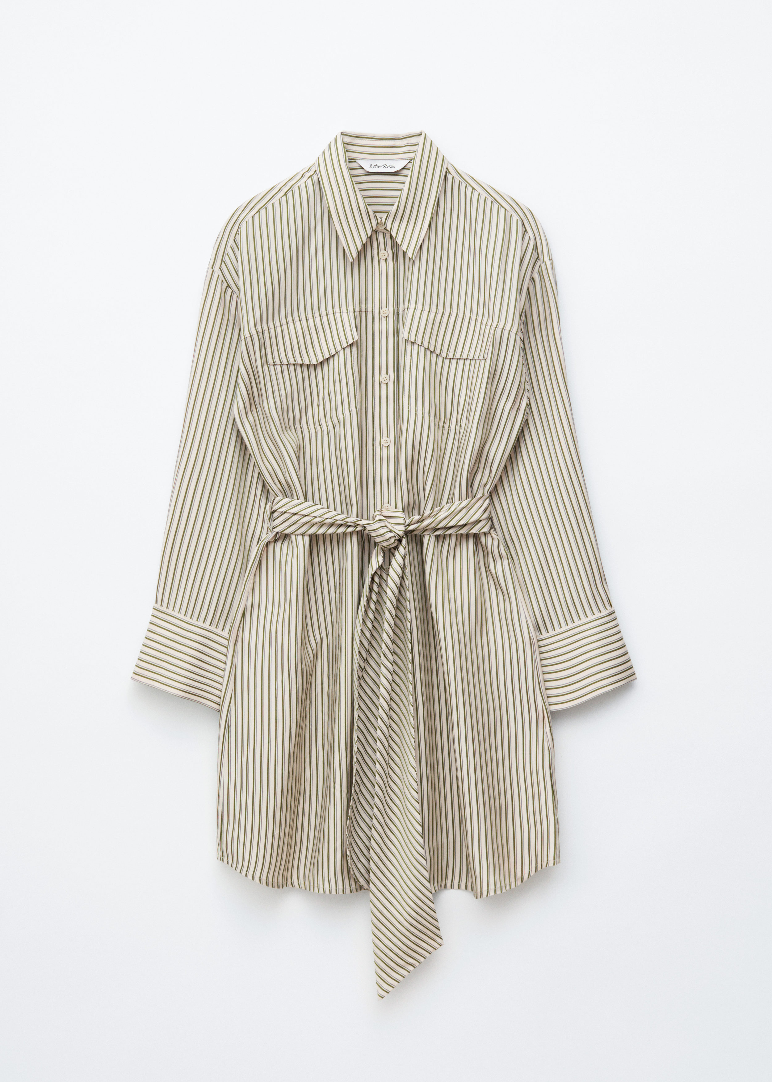 & Other Stories TIE-BELT MINI SHIRT DRESS