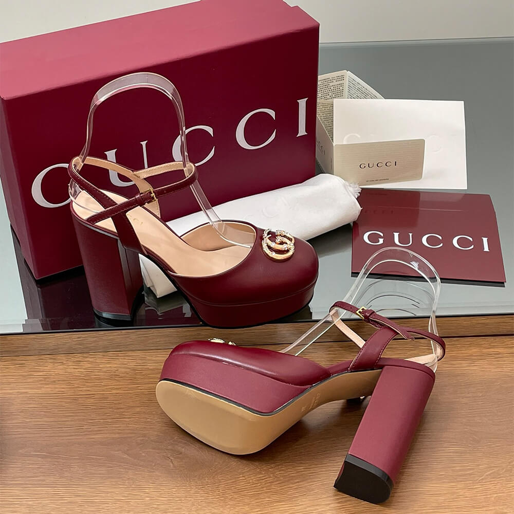 GUCCI Women s platform pump with crystal Double G - Top Club