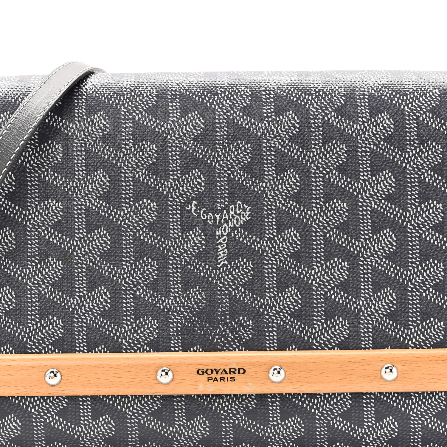 Goyardine Monte Carlo Bois Clutch With Strap Gray - Top Club