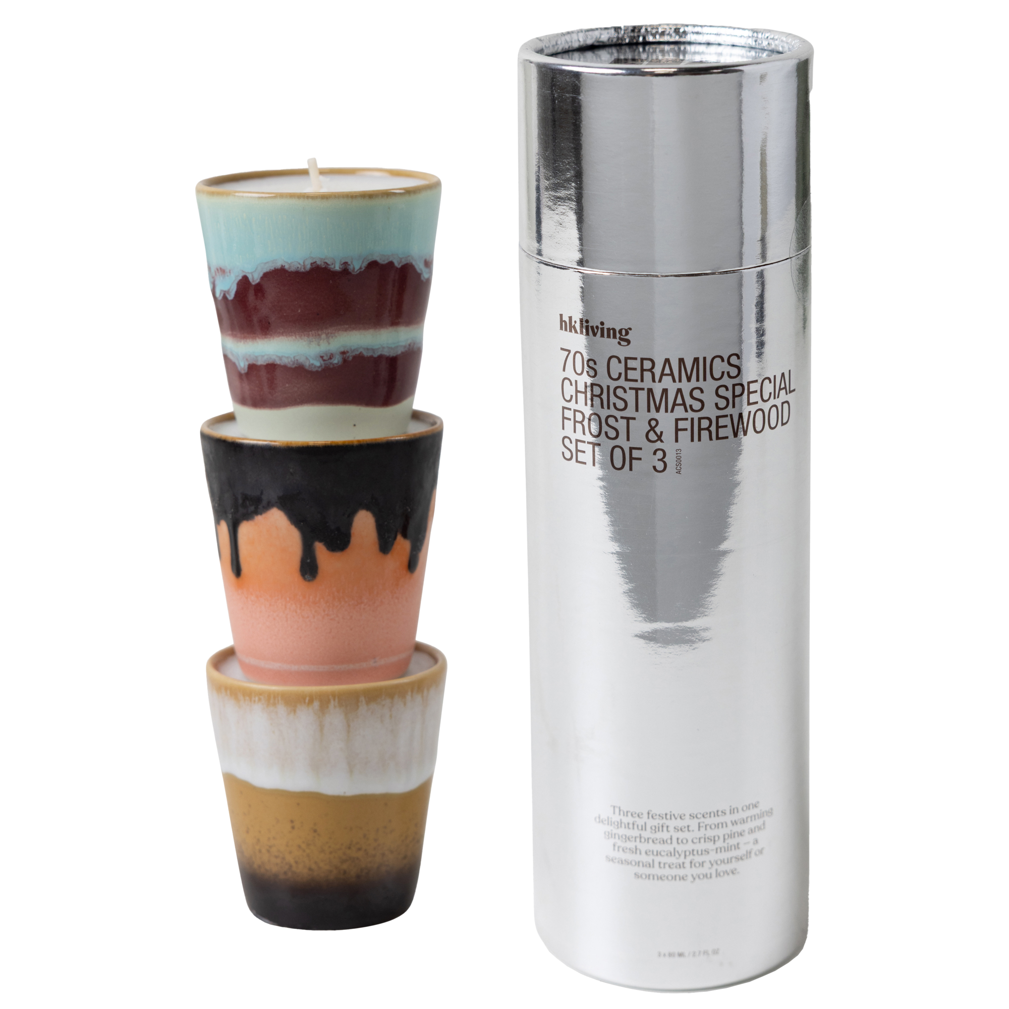 70's Ceramics geurkaars kerstspecial - set van 3