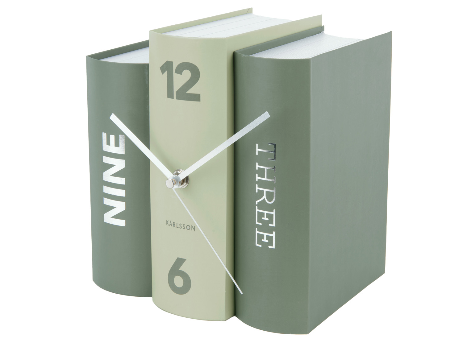 Table clock Book green tones paper