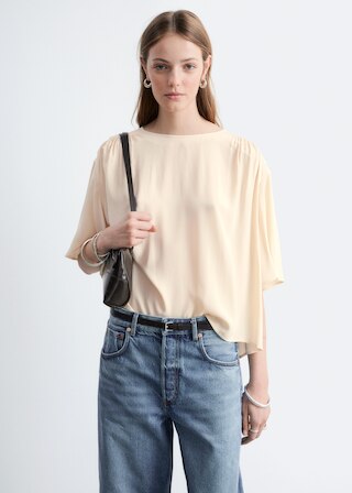 & Other Stories GATHERED CREPE BLOUSE