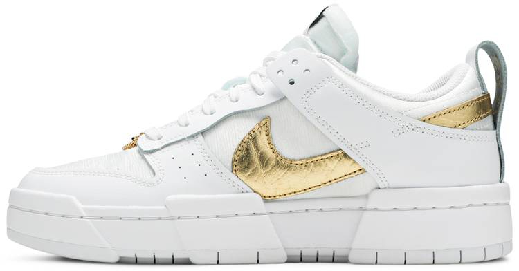 Wmns Dunk Low Disrupt  White Metallic Gold  DD9676-100 - Sneaker Replica Workshop