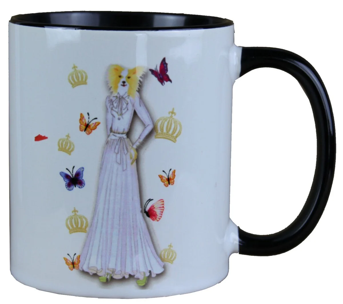 Harald Glööckler Pompöös cup dog with white evening dress - designed by Harald Glööckler