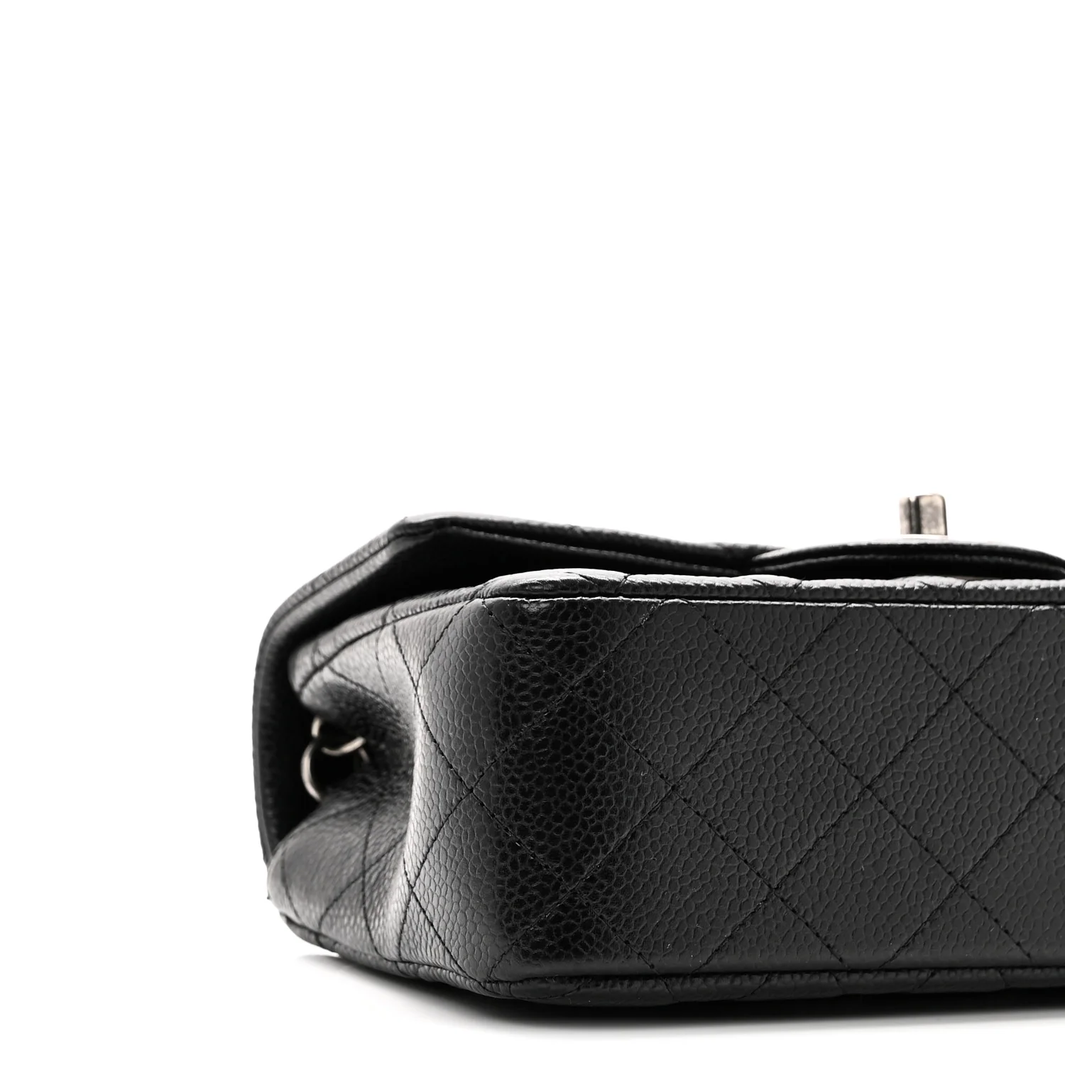 Caviar Quilted Mini Rectangular Flap Black - Top Club