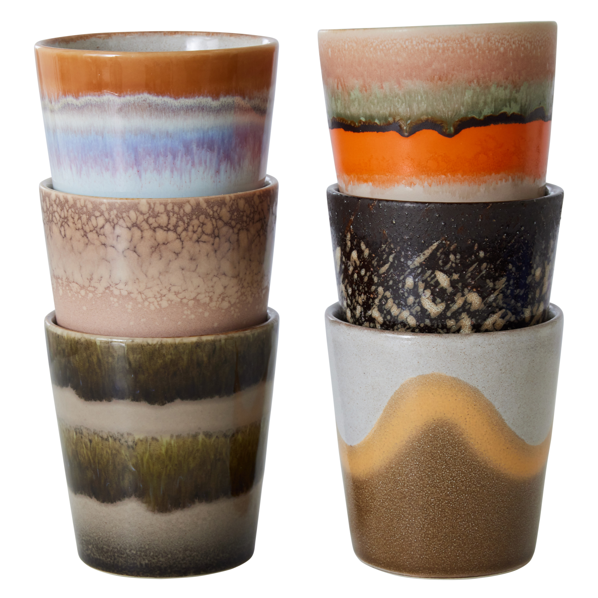 Servies 70's Ceramics Coffee mok Elements - set van 6