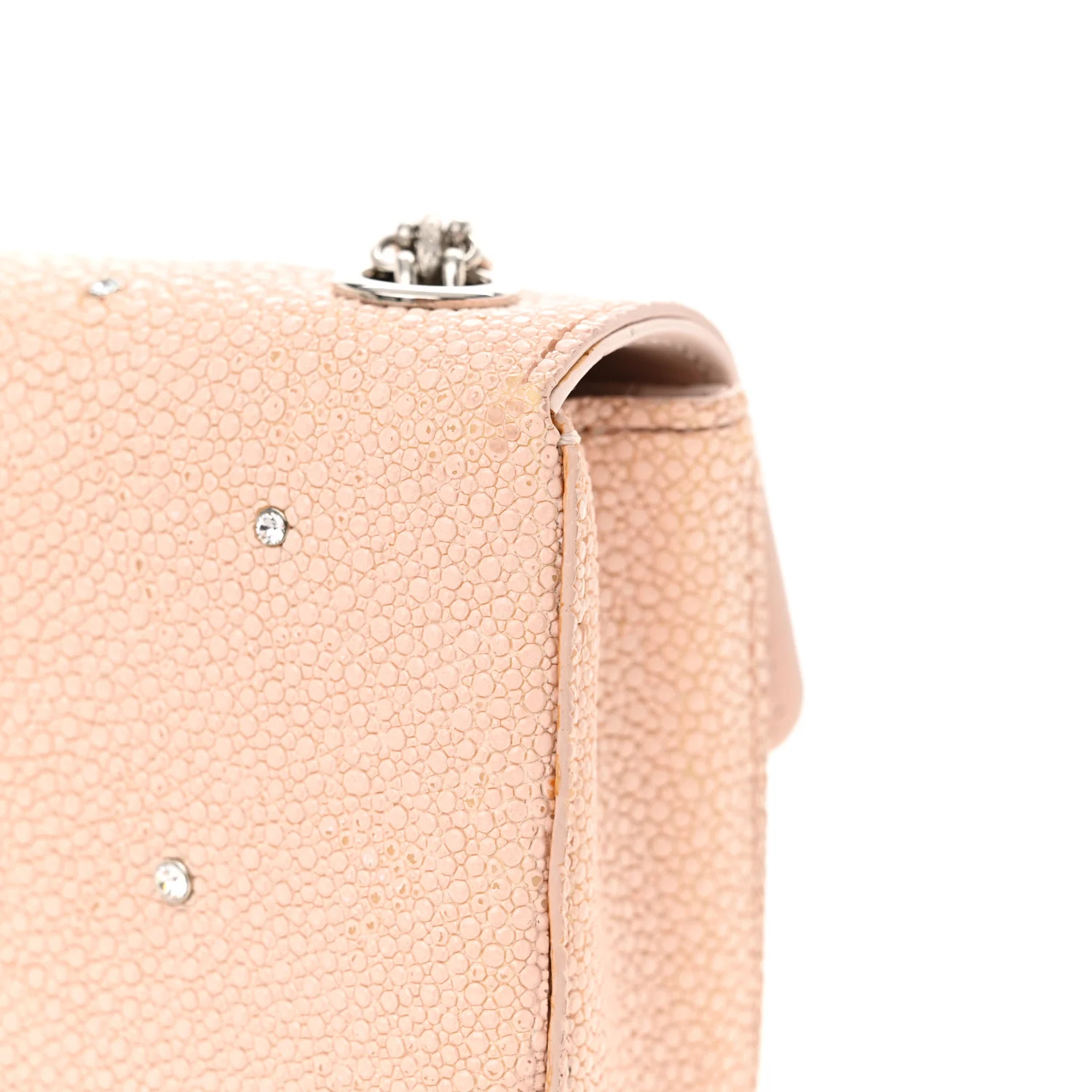 Galuchat Stingray Crystal Embellished 2.55 Reissue Mini Flap Light Pink - Top Club