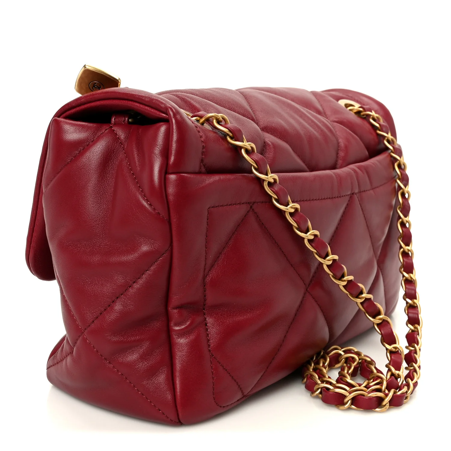 Lambskin Quilted Large Flap Red - Top Club