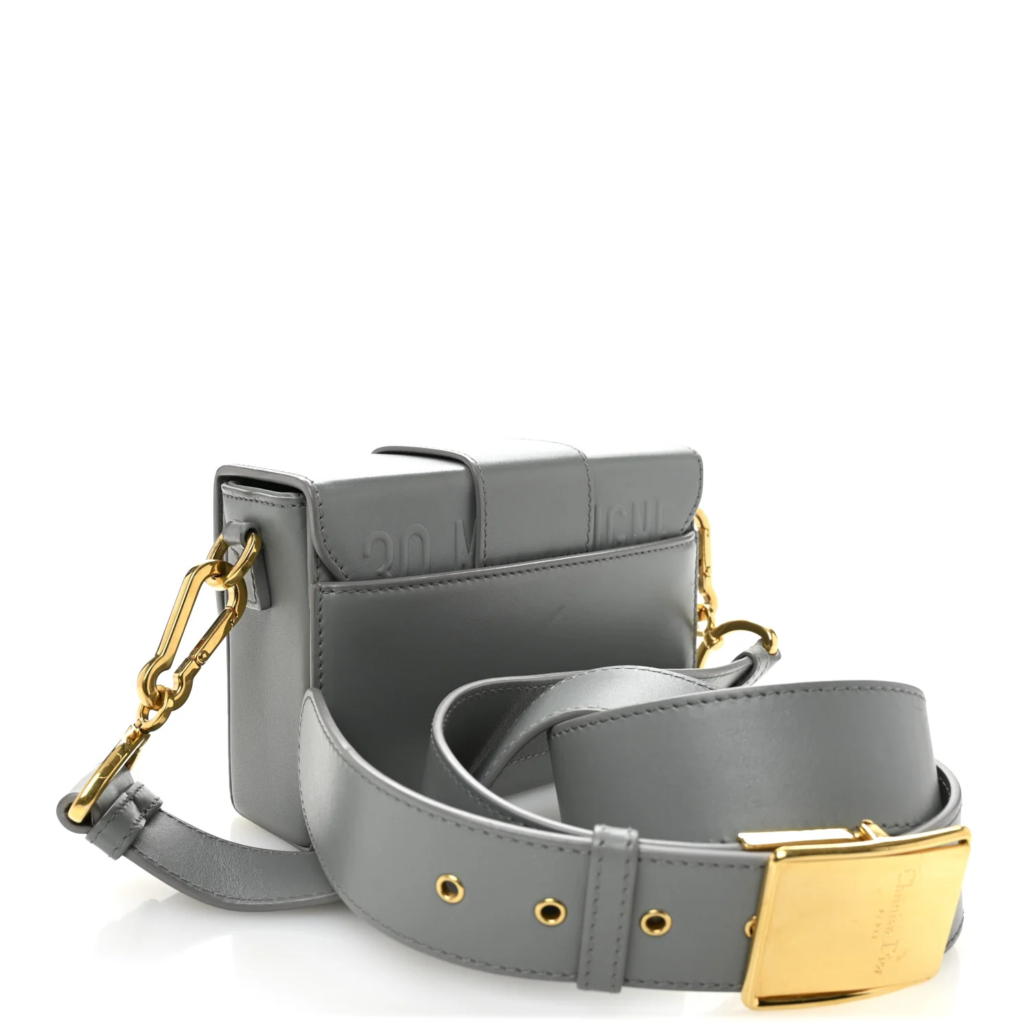 Box Calfskin 30 Montaigne Box Bag Gray - Top Club