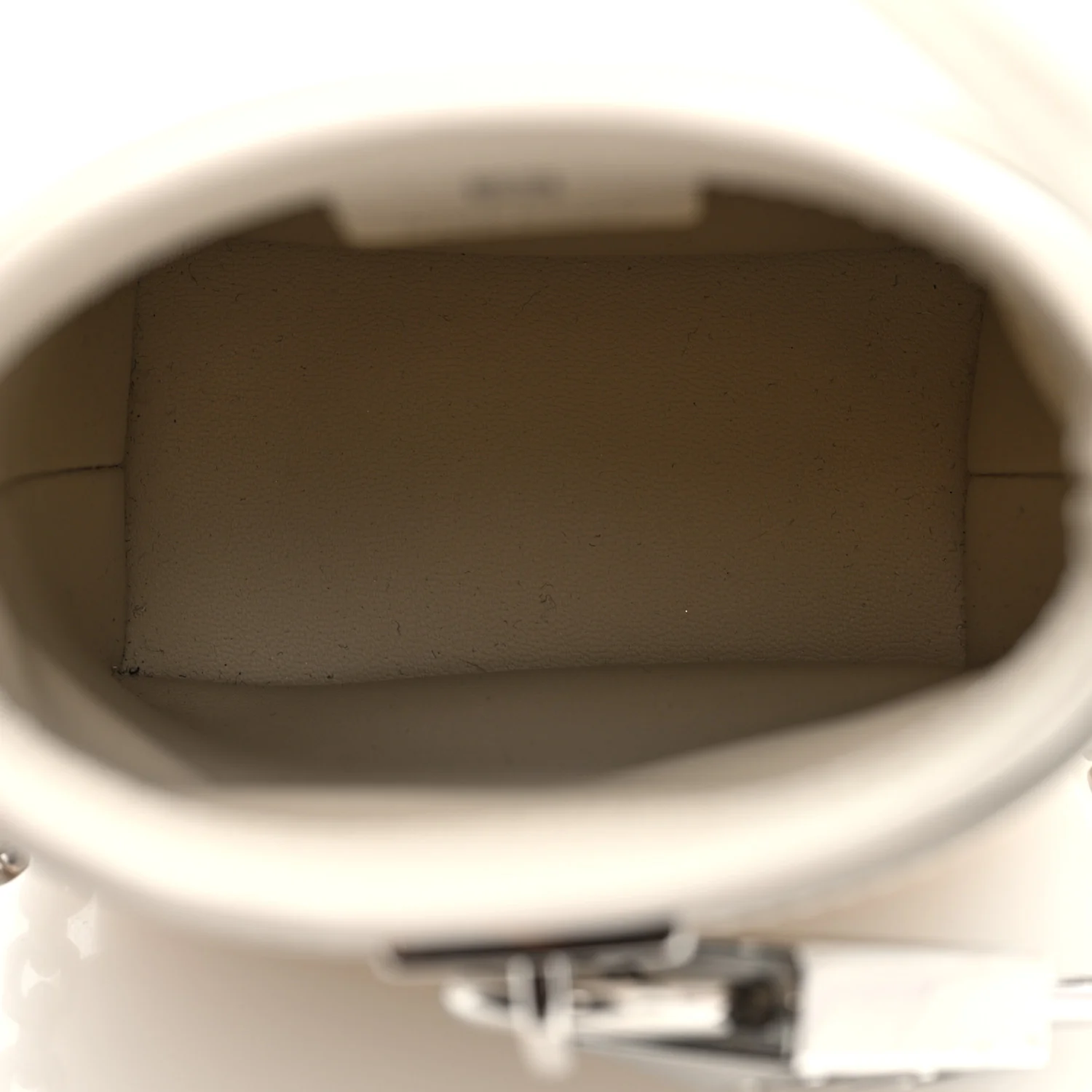 Box Calfskin Micro Shark Lock Bucket Bag White - Top Club