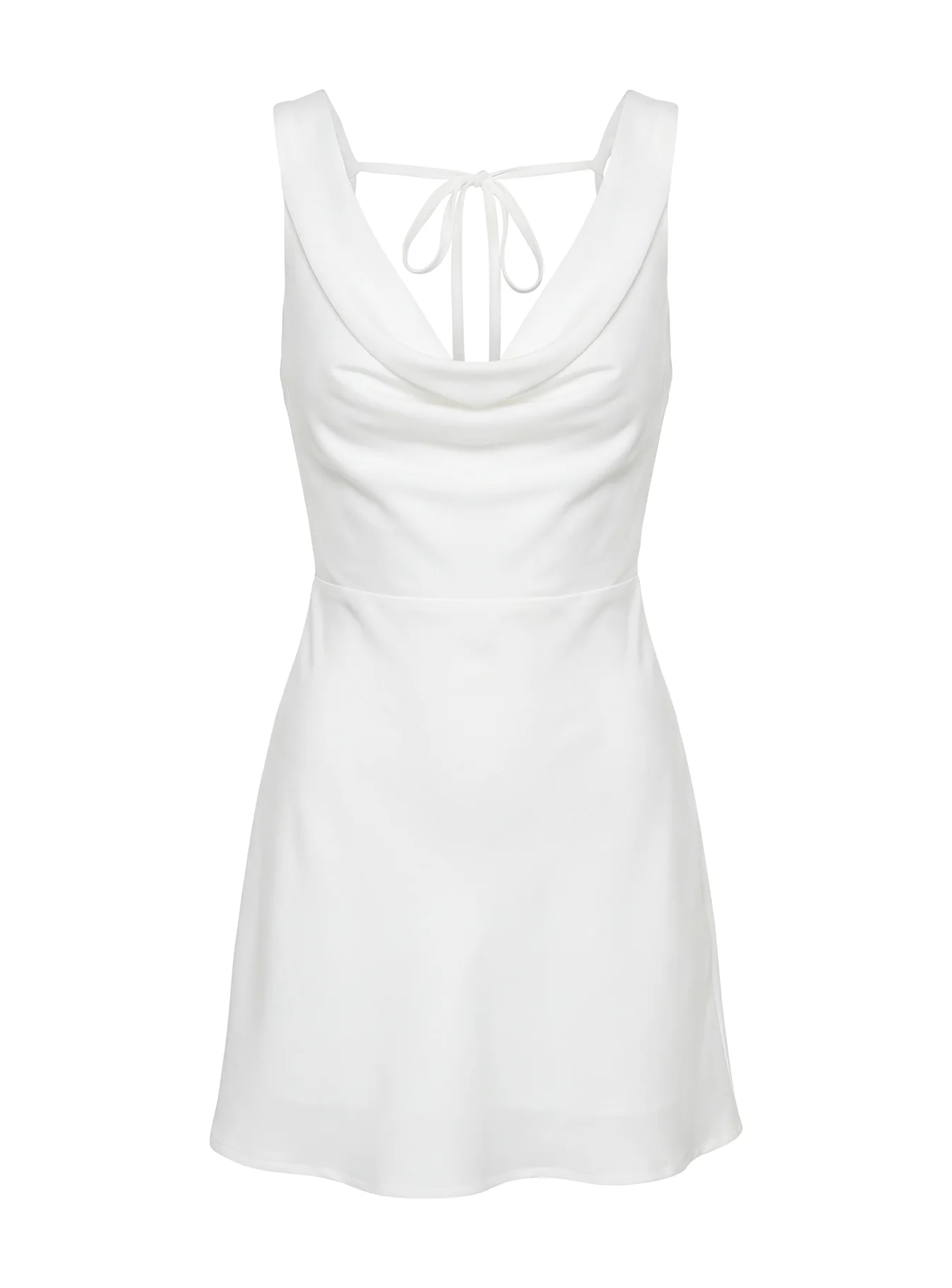 Rozalinda Halter Plunge Mini Dress White