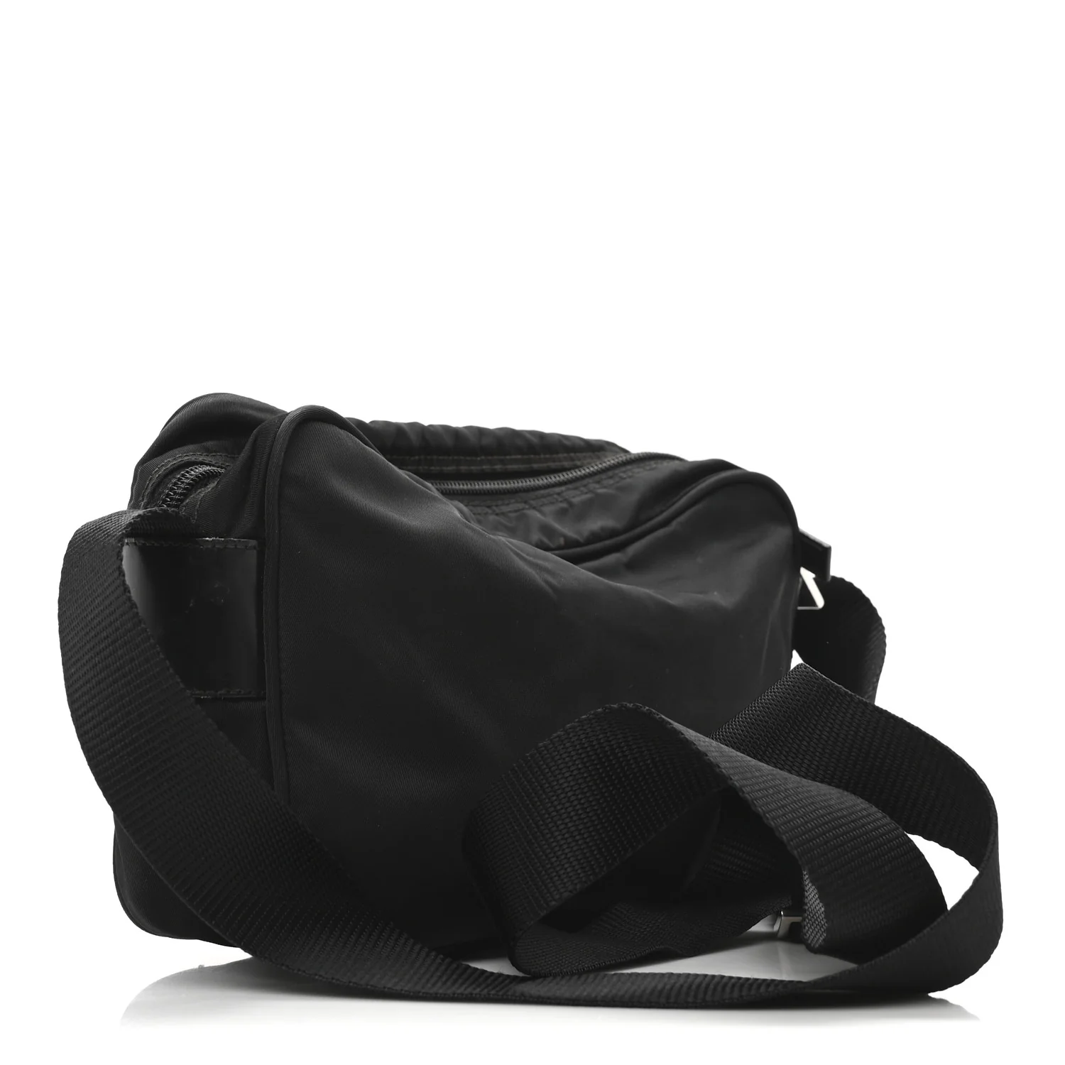 Tessuto Nylon Triangle Shoulder Bag Black - Top Club