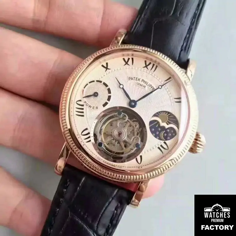 Patek Philippe Moonphase Tourbillon 18K Rose Gold Dial