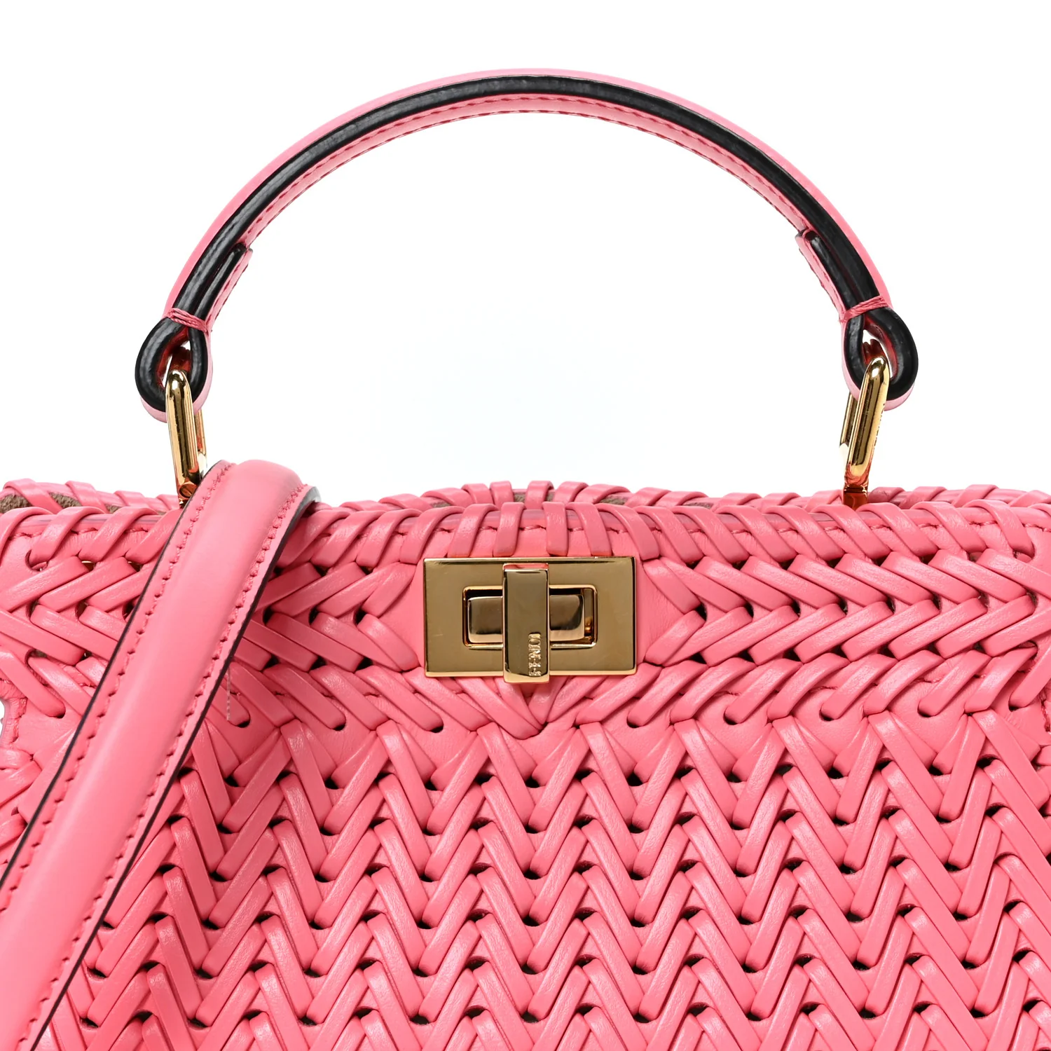 Vitello King Shiny Nappa Intreccio Petite Peekaboo I SEE U Satchel Pink Dalia - Top Club