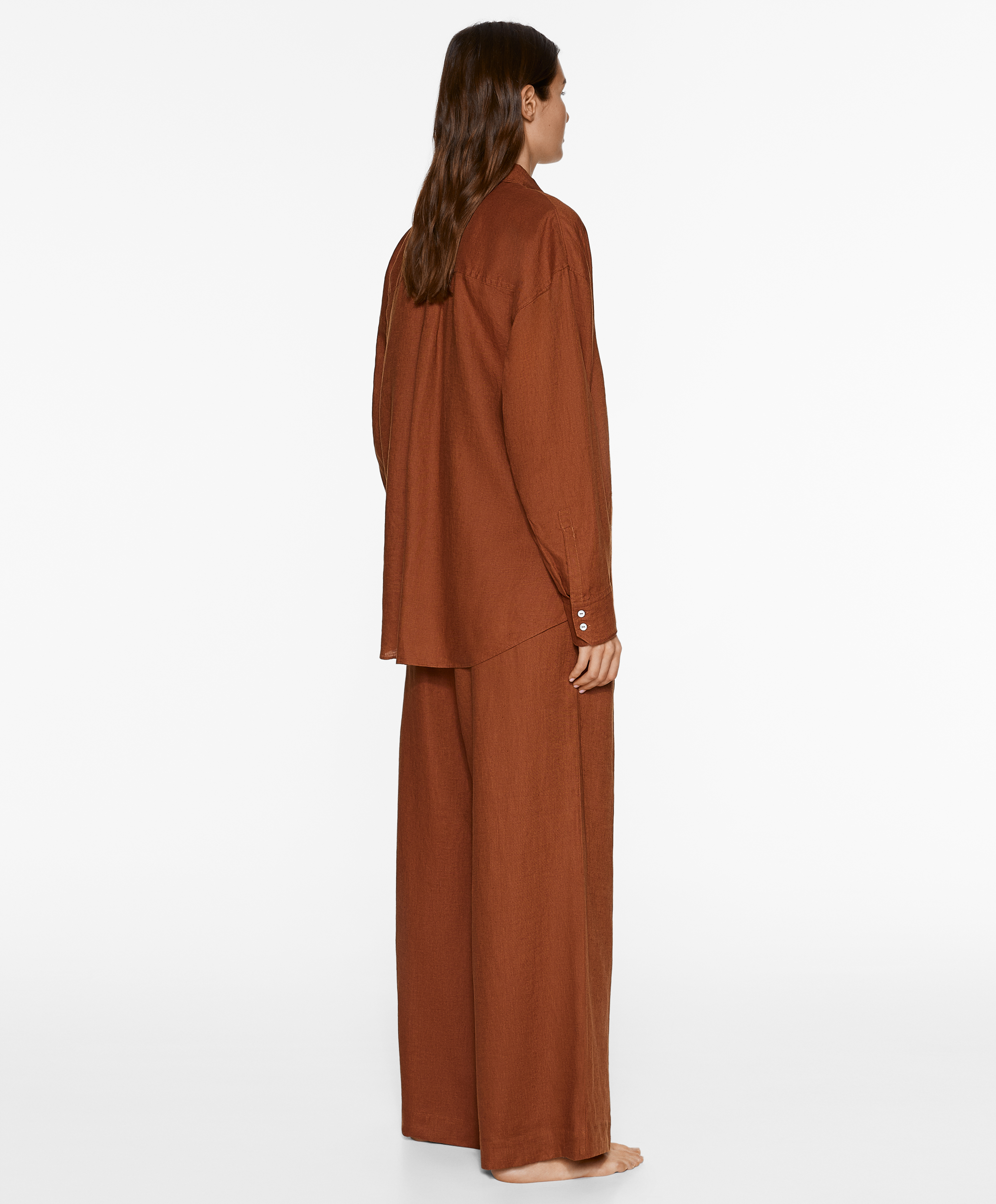 OYSHO Tailored-fit 100% linen trousers