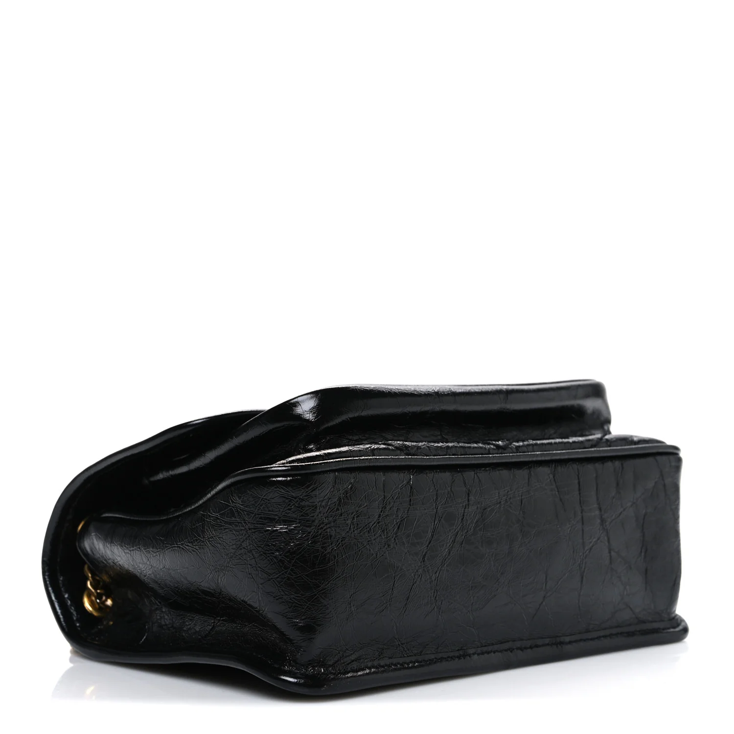 Crinkled Calfskin Matelasse Monogram Baby Niki Chain Satchel Black - Top Club