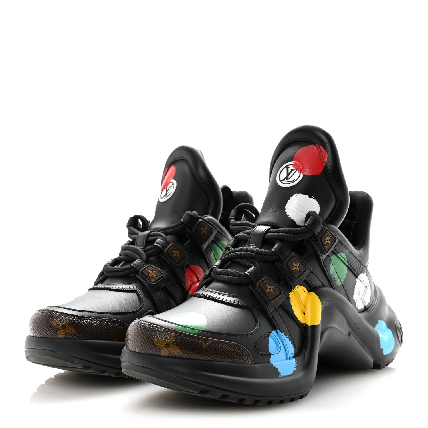X YK Calfskin Patent Monogram Archlight Sneakers 37 Black - Top Club