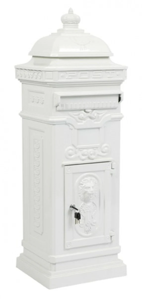 Standing Mailbox Antique Art Nouveau Mod6 Mailbox Postbox Aluminum - White - Column Mailbox - English Mailbox - Nostalgic Nostalgic Luxury Mailboxes