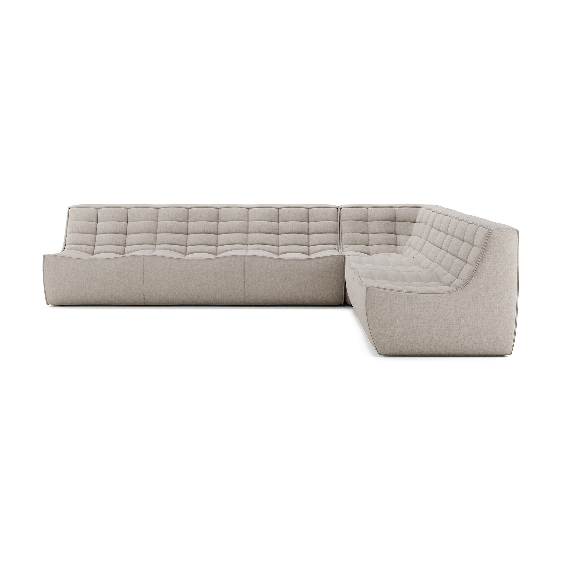 Modulaire bank N701 beige set 2 seat, 3 seat, 90° recht hoek
