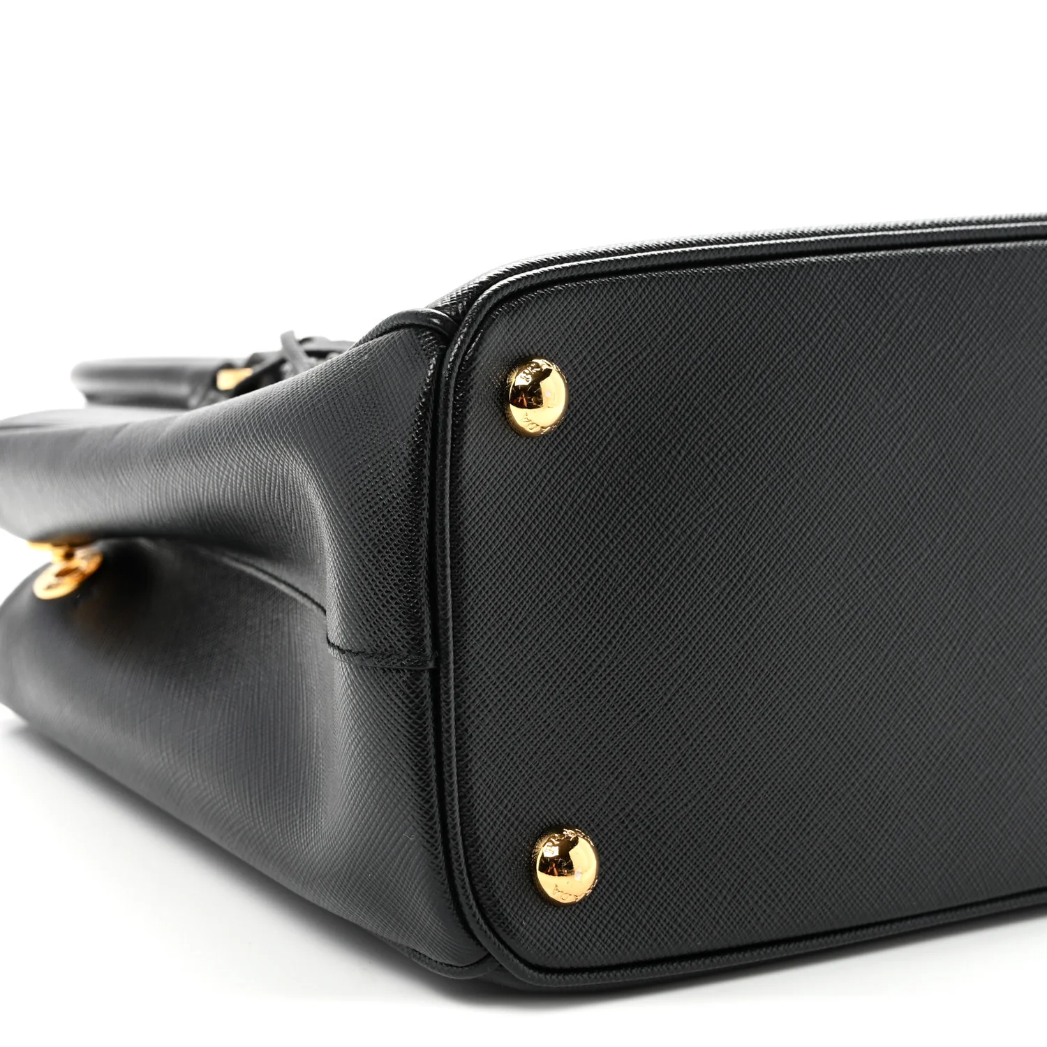 Saffiano Small Galleria Double Zip Tote Black - Top Club