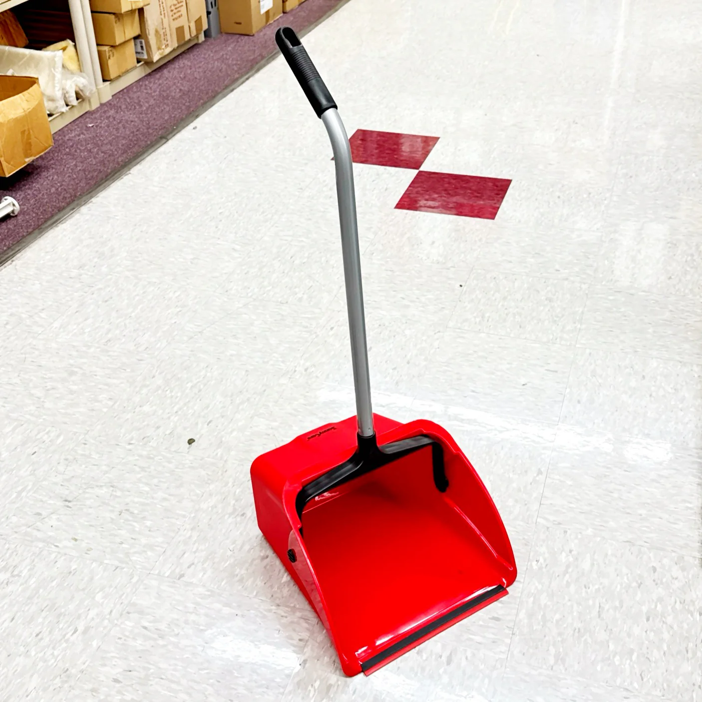 JUMBO RED PLASTIC LOBBY DUST PAN - Victorias Cleaning and Janitor