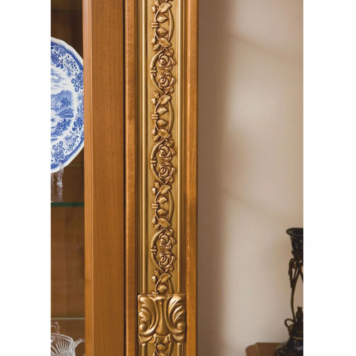 Luxury baroque display cabinet brown / gold 122.5 x H. 218.5 cm - Baroque furniture