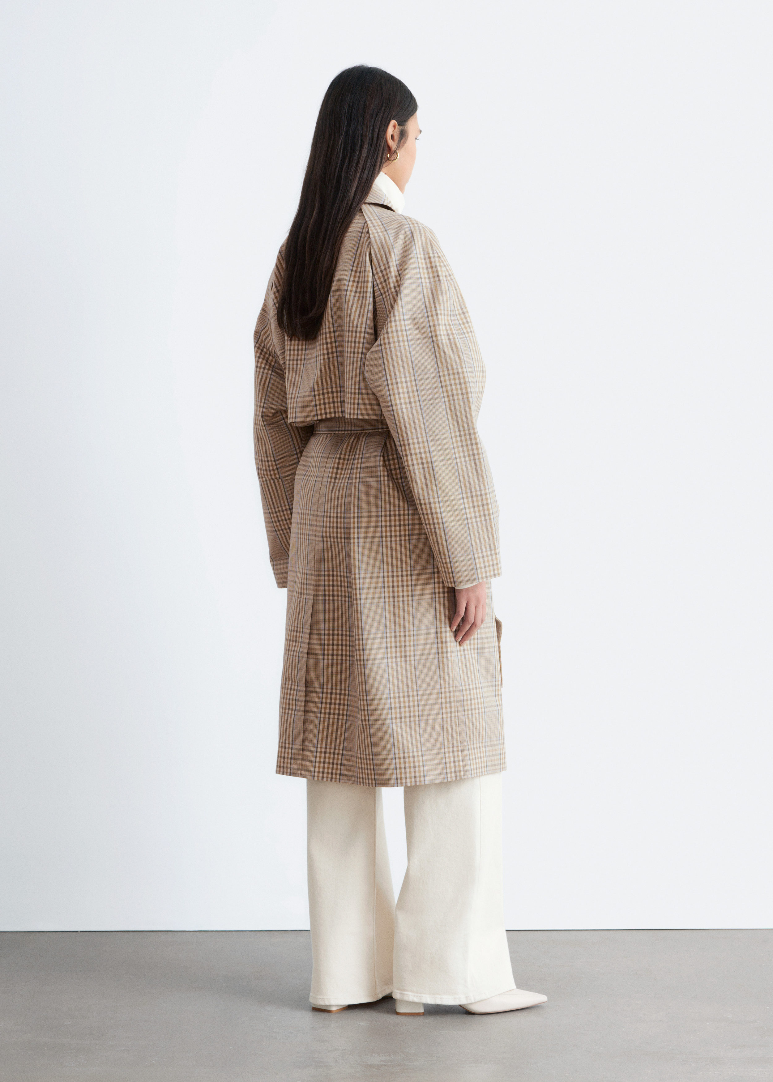 & Other Stories CHECKED BUCKLE-BELT TRENCH COAT