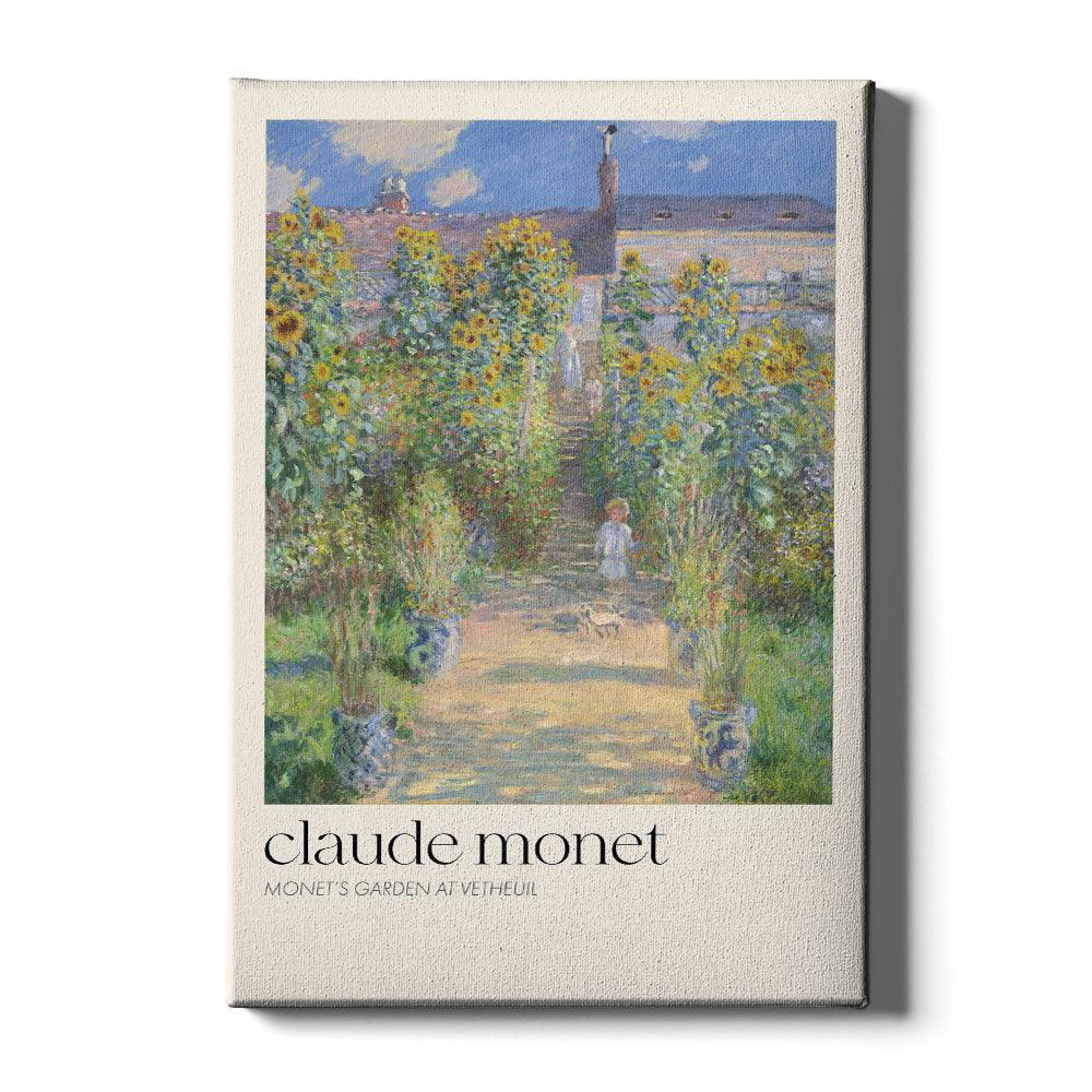 Walljar canvas schilderij - Claude Monet - De Tuin Van Monet In Vétheuil Canvas schilderij - 120 x 180 cm