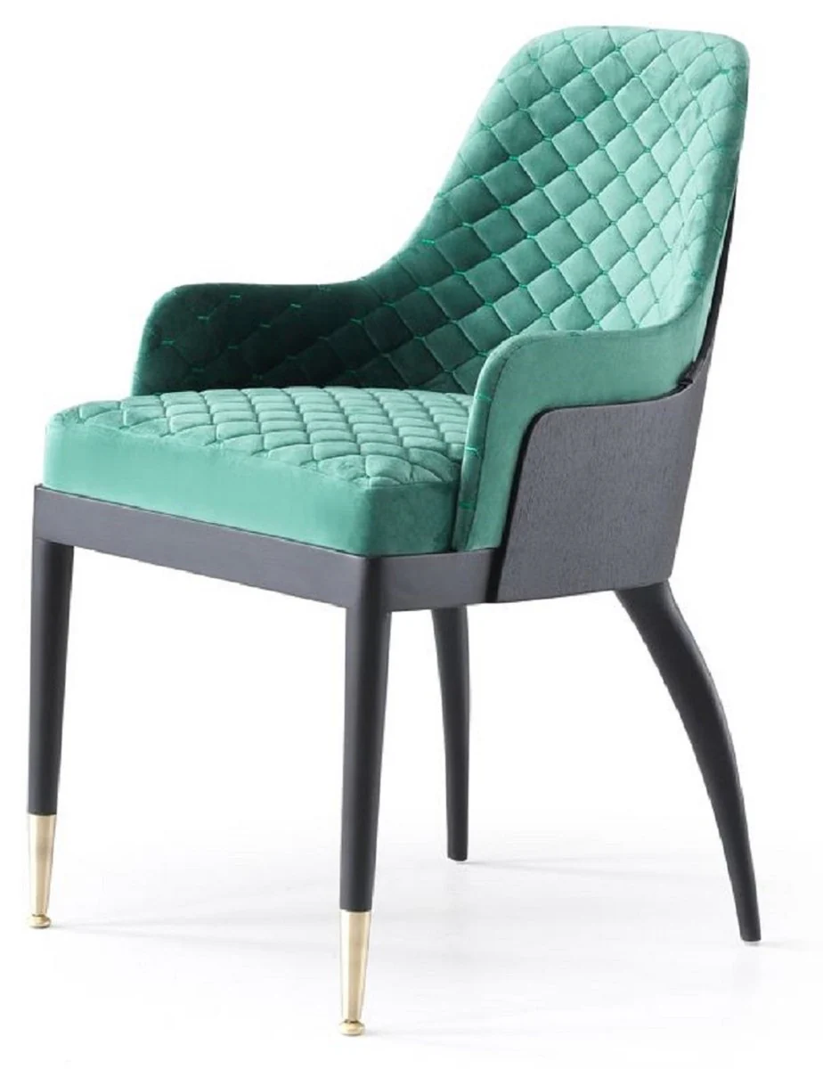 Luxury Dining Room Set Green / Black / Brass - 1 Luxury Dining Table & 8 Luxury Dining Chairs - Dining Room Furniture - Luxury Furniture - Luxury Collection
