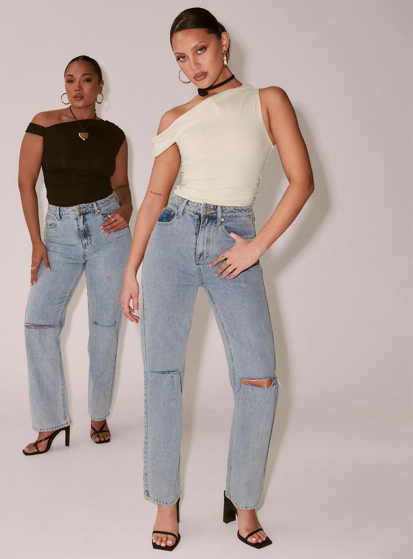 Holland High Rise Straight Leg Jeans Denim