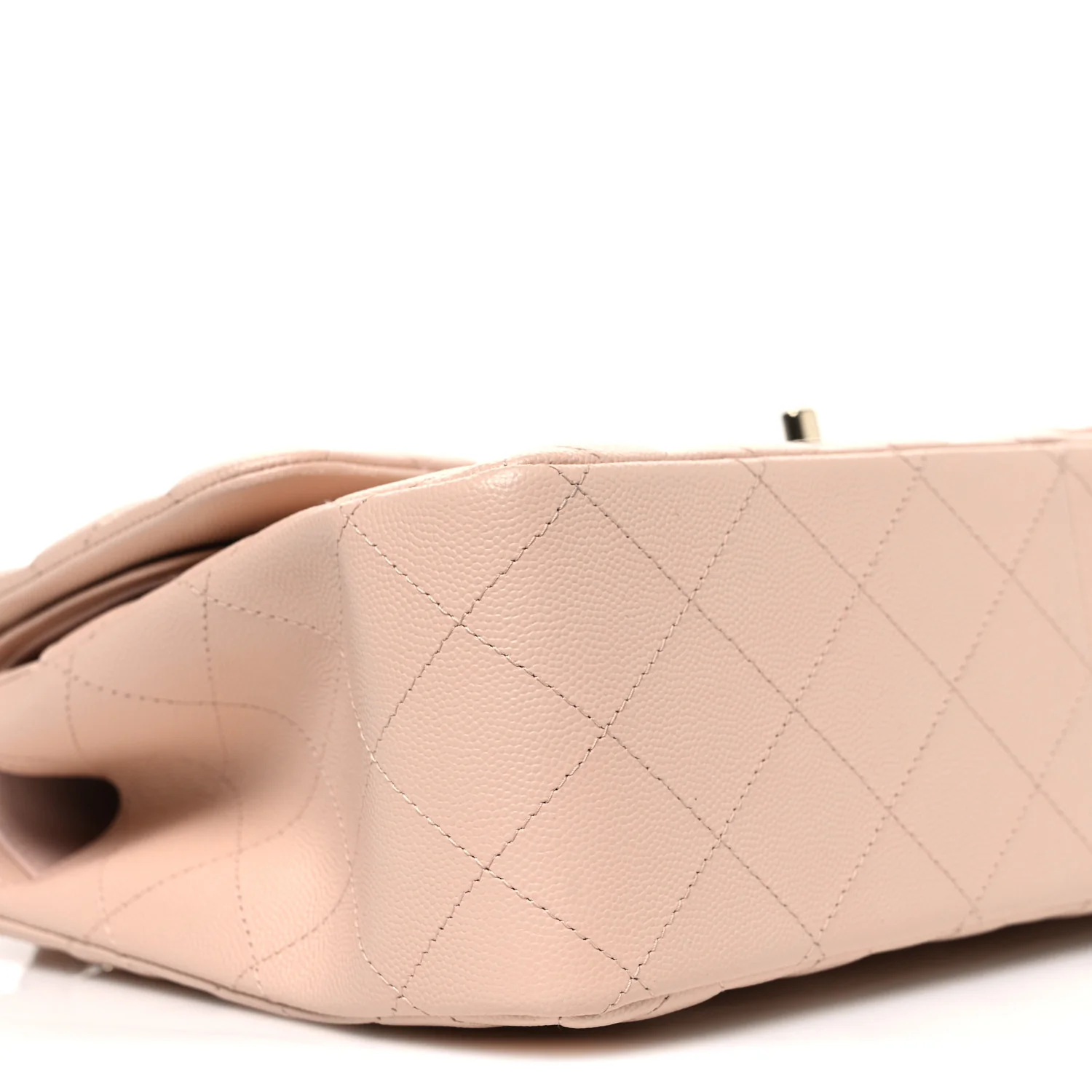 Caviar Quilted Jumbo Double Flap Light Beige - Top Club