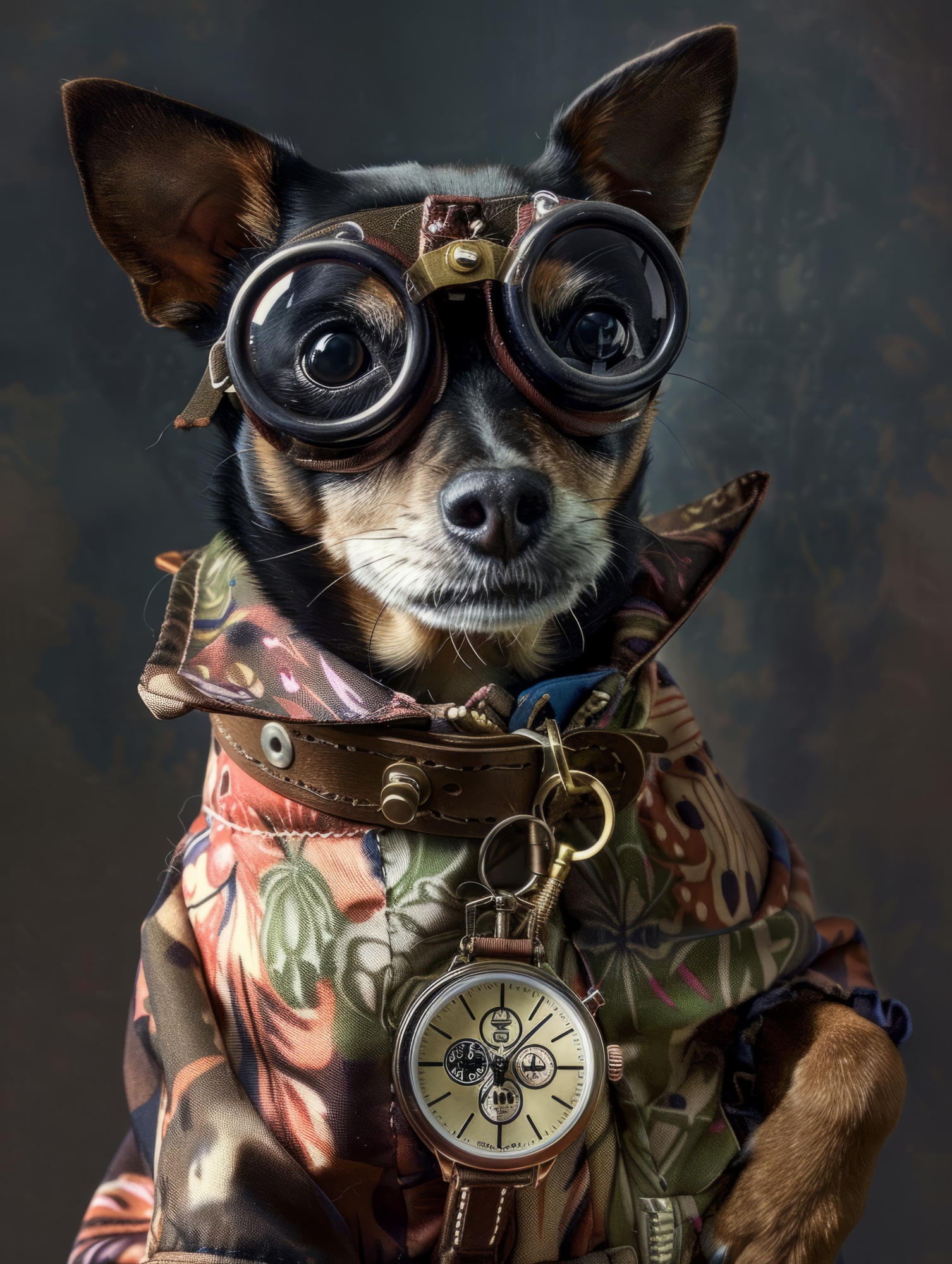 Canvas schilderij van een Duitse Pinscher 100x200 cm