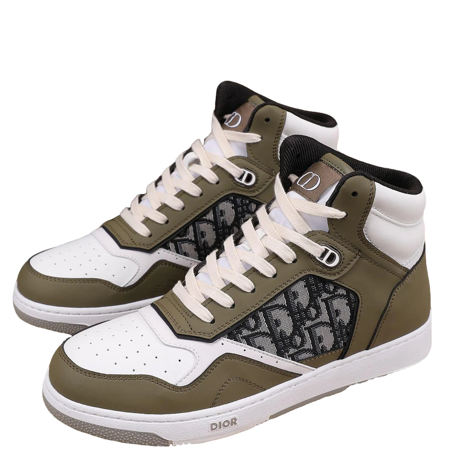 Dior Men's High Top Sneakers with Oblique Pattern and Adjustable Strap - Sneaker Replica Workshop