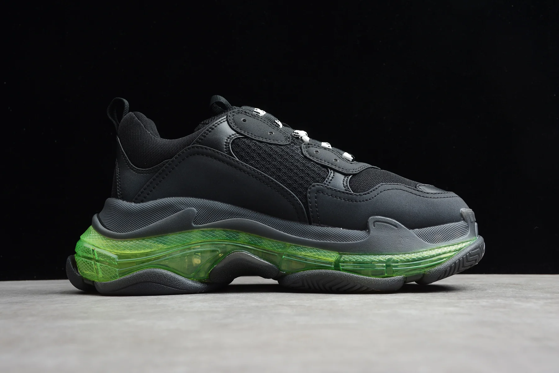 Balenciaga Wmns Triple S – Black Green - Sneaker Replica Workshop
