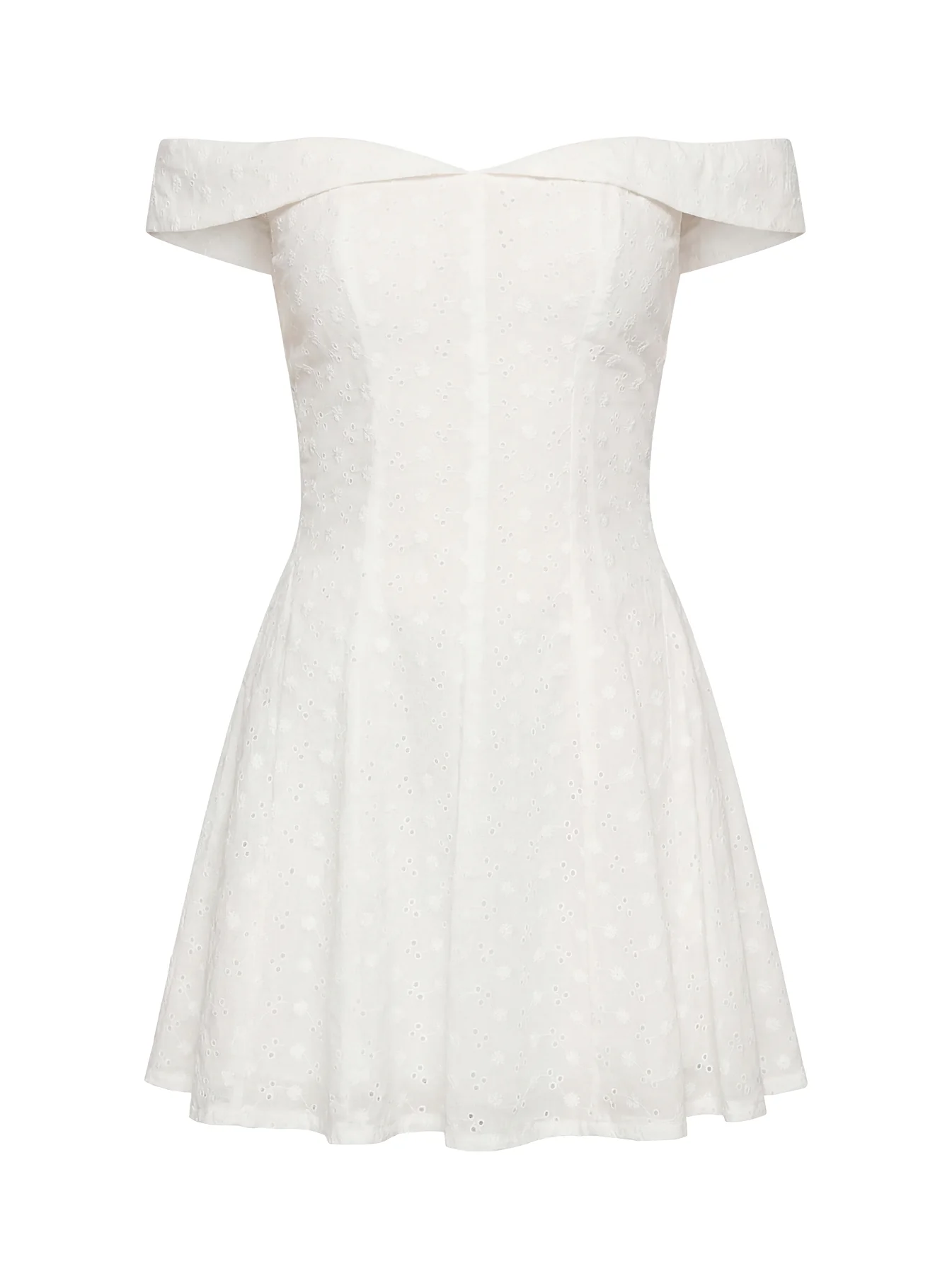 Rosebud Off The Shoulder Mini Dress White Petite