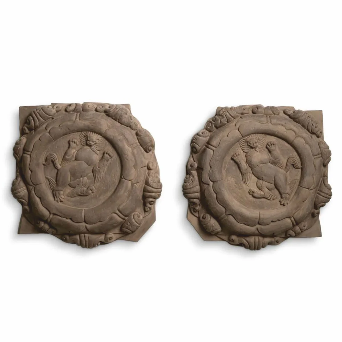 Luxury Baroque wall relief set lions brown 55 cm - Baroque wall decoration