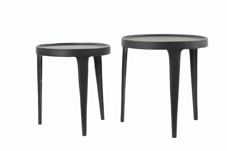 Bijzet tafel zwart SET VAN 2