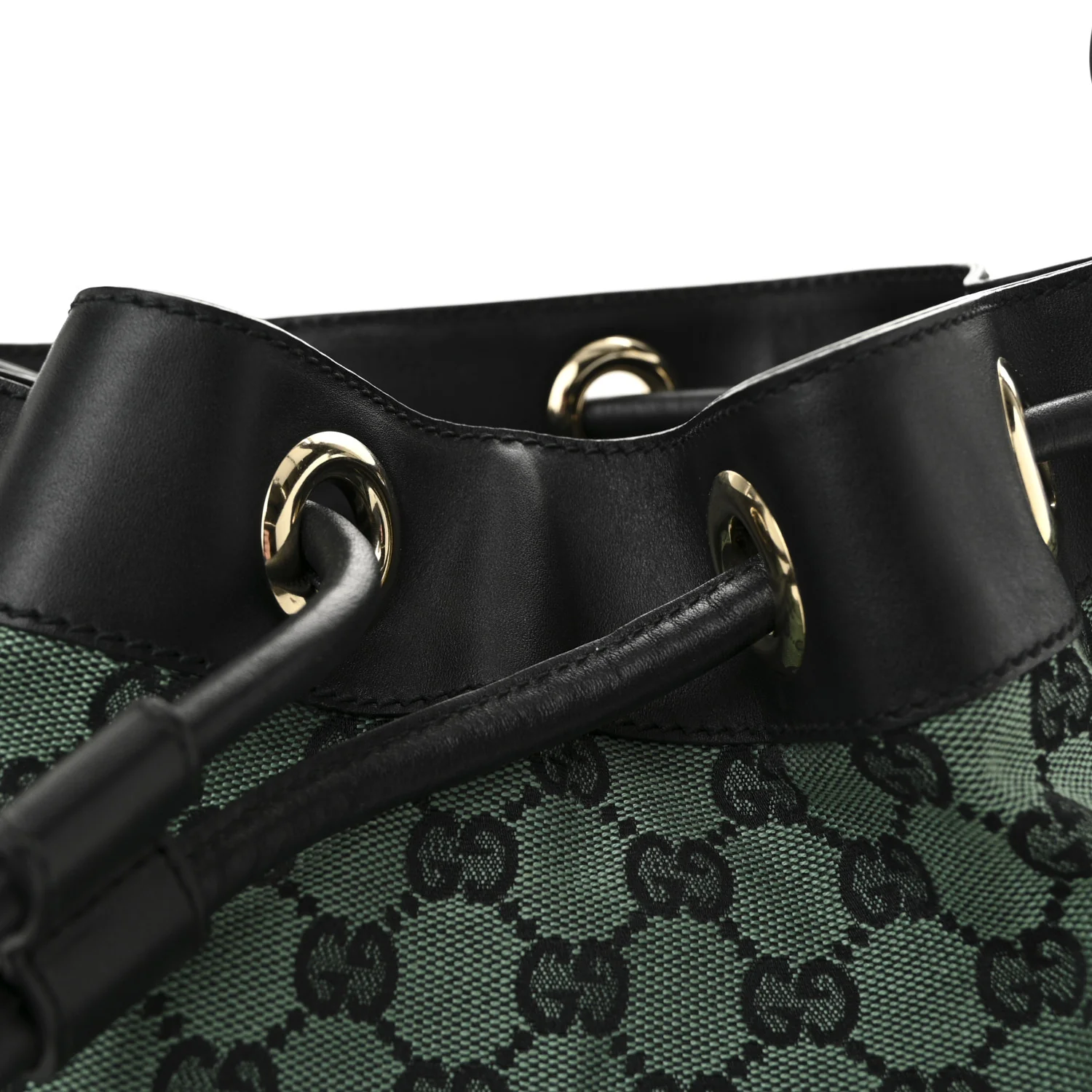 Monogram Drawstring Shoulder Bag Green - Top Club