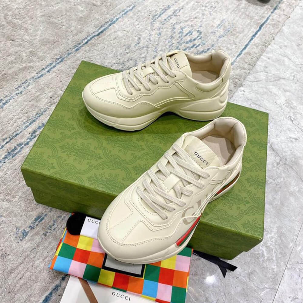 Rhyton Gucci logo leather sneaker - Top Club
