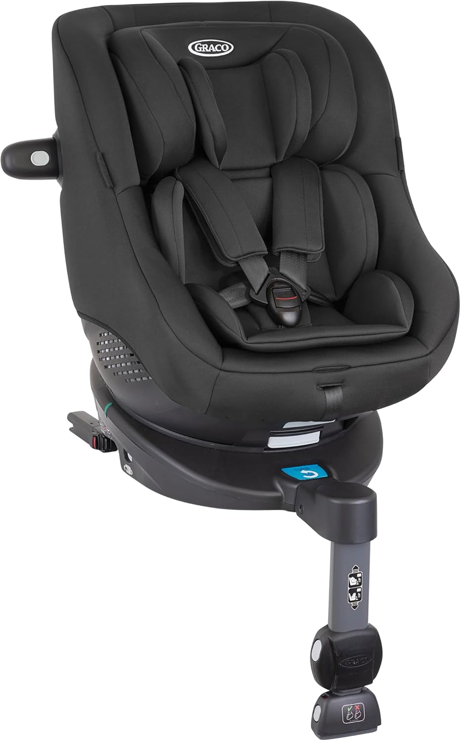 Graco - Turn2Me™ i-Size R129 Seggiolino auto ISOFIX con rotazione di 360°, da 40 a 105 cm (dalla nascita fino ai 4 anni circa), colore Midnight