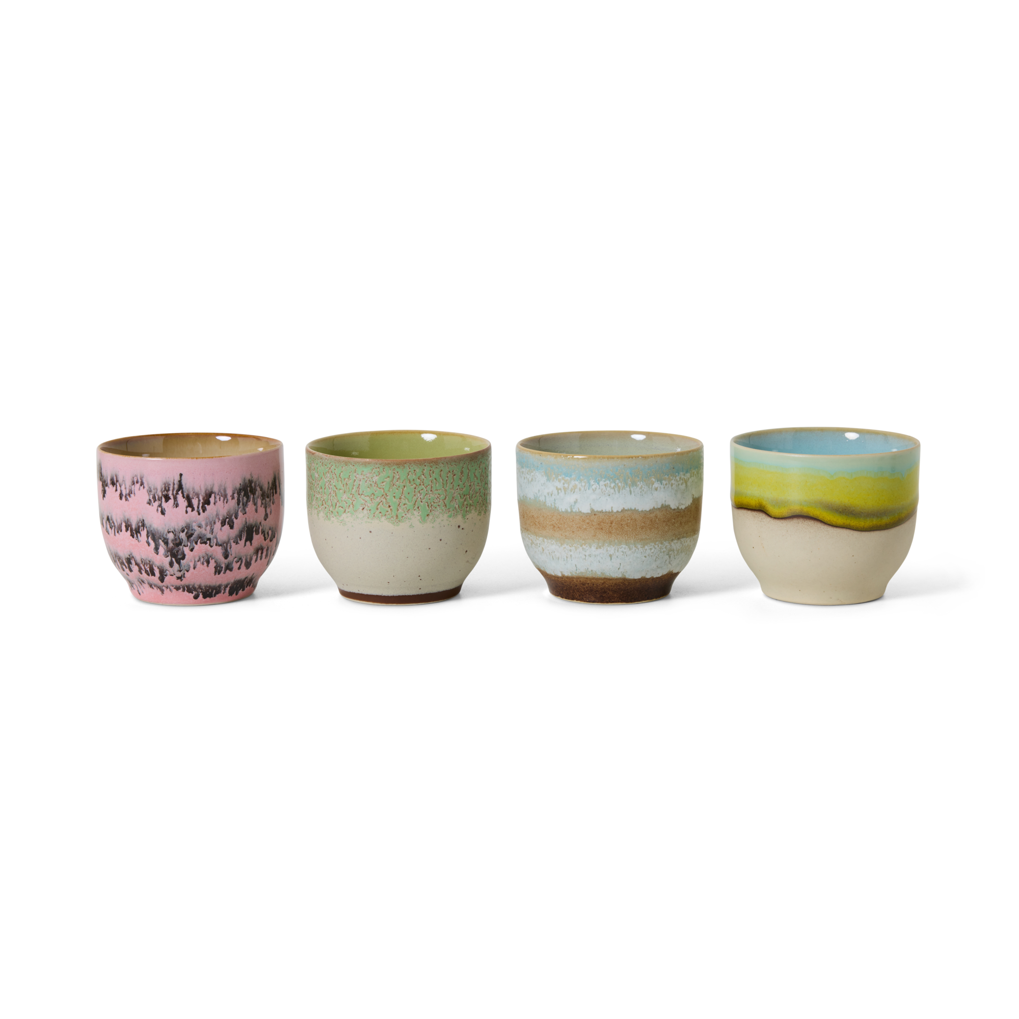 Servies 70's Ceramics cafe cup Deco - set van 4
