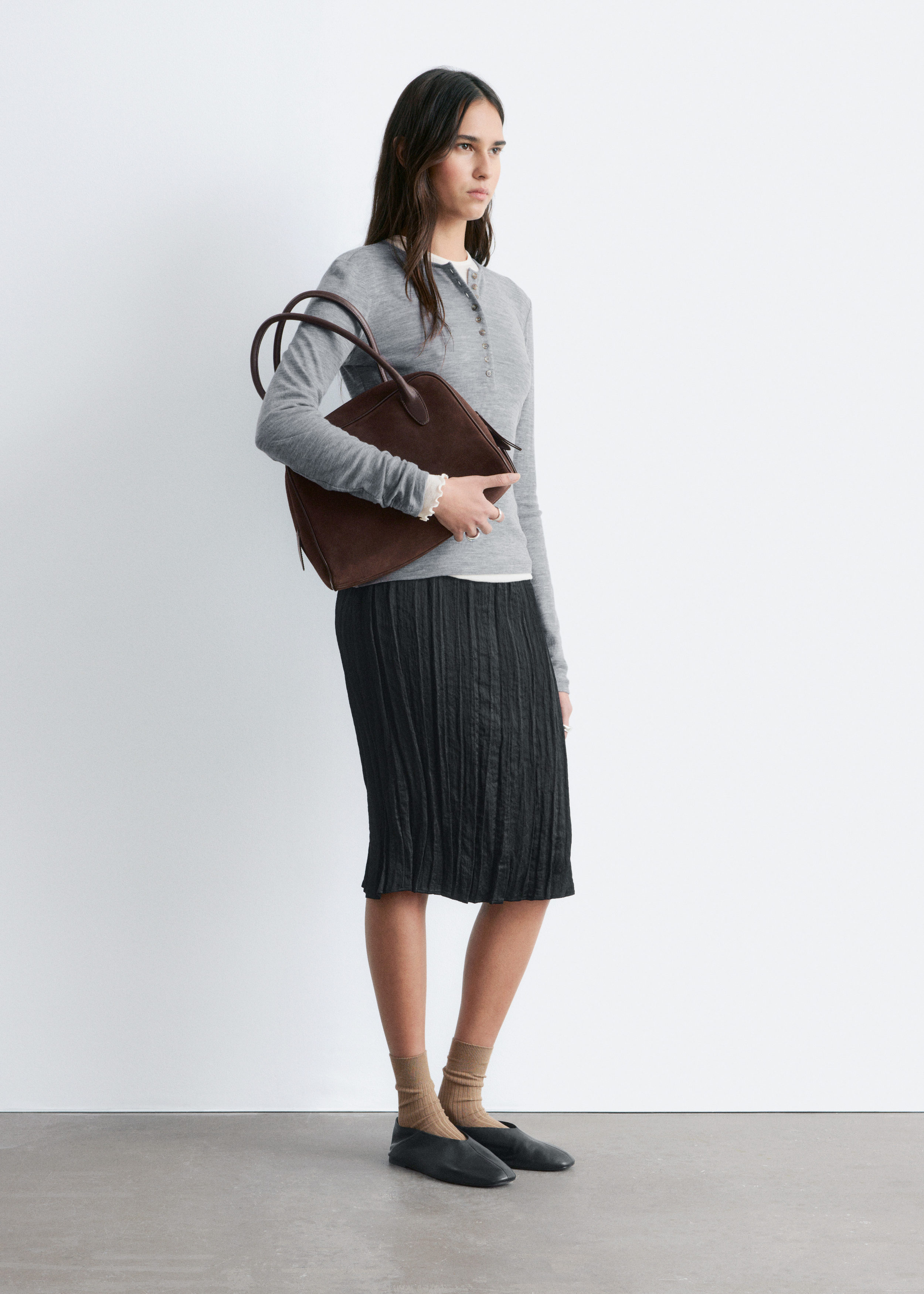 & Other Stories HALF-PLACKET WOOL TOP